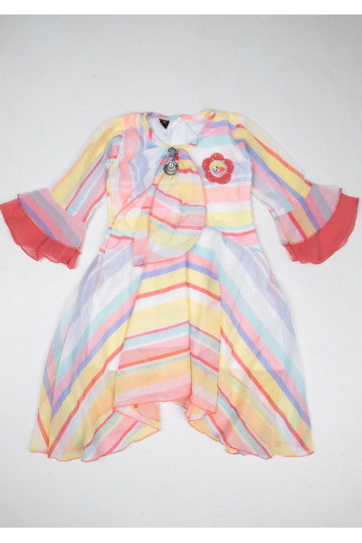 Multicolor Silk Kids Dress (KR1259)